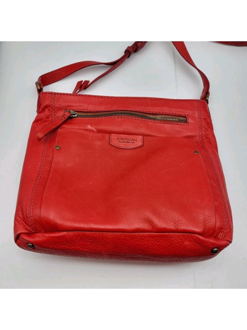 American Leather Company Handbag red leather purse & wallet single strap